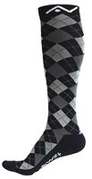 A-Swift Compression Socks Women & Men 20-30mmhg - Suits Nurses, Maternity Pregnancy - Below Knee High (Black Argyle, Large)