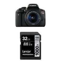 Canon EOS Rebel T6i Digital SLR with EF-S 18-55mm STM Lens + 32 GB Memory Card