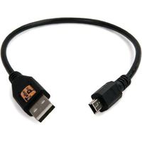 Tether Tools CU5401 1' ThetherPro USB 2.0 A Male to Mini-B 5 Pin Cable, Black