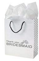 Fun Express Lot of 12 White Paper Thank You Bridesmaid Wedding Bridal Party Gift Bags