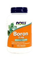 NOW  Boron, 3 mg, 250 Capsules (Pack of 2)