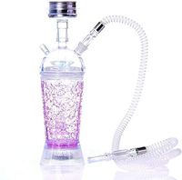 Portable Acrylic Hookah Set Water Smoking Pipe with Silicone Hose,Led Light Narguile for Bar,Club,Outdoor (Color : A)