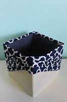 Patented Foldable Fabric Storage Box with Removable Washable Cover 11x11x11 Inches (Quatrefoil Navy and White)