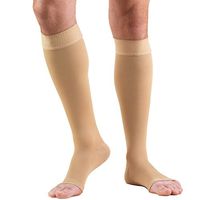 Truform 20-30 mmHg Compression Stockings for Men and Women, Knee High Length, Dot-Top, Open Toe, Beige, 2X-Large