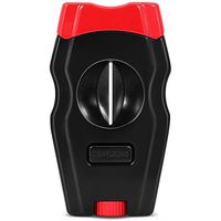 Cigar Cutter V-Cut Stainless Steel Guillotine Sharpening Cut Blades(Red+Black)