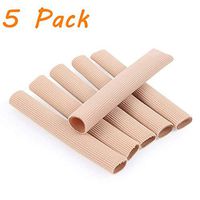 5 Pieces Toe Cushion Tube Sleeves 6 Inches Long (Diameter 2.5CM) Soft Gel Corn Pad Protectors for Cushions Corns, Blisters, Calluses, Toes and Fingers