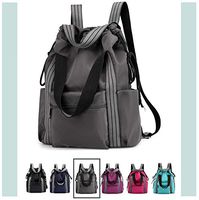 VINCHIC Fashion Waterproof Lightweight Nylon Backpack Purse Large Capacity Shoulder Bag Laptop Backpack Work Tote Bags for Women and Men (Gray)