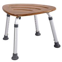 Bamboo New Bath Seat Shower Chair Triangular Fanshaped Slip-Resistant Rubber Tip