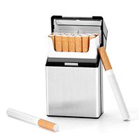 OLT - Cigarette Case Portable Metal Aluminum Pocket Cigarette Case Cigar Tobacco Box, Anti-Pressure Moisture-Proof Smoking Box Holder (Color : Silver)