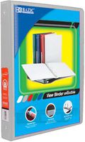Bazic 1/2"" Grey 3-Ring View Binder with 2-Pockets Case Pack 12 Computer, Electronics