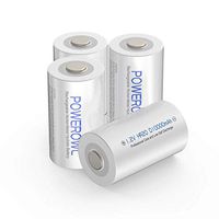 POWEROWL Rechargeable D Batteries 10000mah Low Self Discharge, NiMH, Pre-Charged, 4 Count (Recharge Universal)
