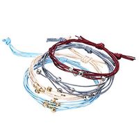 Sunlucky Vintage Braided Bracelet Set for Women Teens Girls Handwoven Knitted Colorful Ethnic Wristbands Great for Daily Casual Occasions Exotic Vacations Jewelry Gift Idea (4 Pcs)