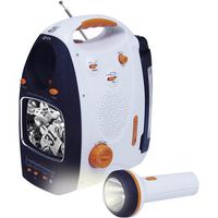 GPX TVWB534SP 5-Inch Black-and-White TV with AM/FM Tuner, Weather Band Radio, and Flashlight/Lantern