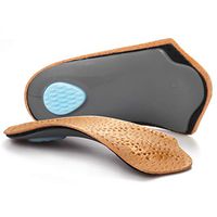 Plantar Fasciitis Inserts, Keemovin 3/4 High Arch Support Insoles for Women and Men, Light Leather Semi-Rigid Orthotic Inserts for Flat Feet, Walking