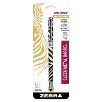 Zebra Pen Stylus/Ballpnt Pen, 1.0mm, Med Pt,BK Ink/Animal Print/BK/WE (33411)