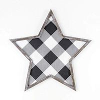 20" X 20" X 1.5" Wood Framed Star, White/Black – 70432