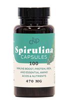 Pure Hawaiian Blue Green Spirulina Powder Capsules - 470mg Capsules 100 Pills, Non GMO, Natural, Vegan Super Algea