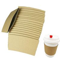 8 oz Disposable Coffee Cup Sleeves for Hot Drinks Paper Corrugated Cup Jackets 200 Count (Without Cups)