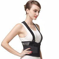 Neotech Care Back Brace with Suspenders/Shoulder Straps - Light & Breathable - Lumbar Support Belt for Lower Back Pain - Posture, Work, Gym - Black Color (Size XXL)