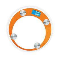 Lfsp Electronic Digital Display Scales Weight and Temperature of Bathroom Scales, Suitable for Portable Electronic Scales Bedroom Suite, Bearing 180KG (Color : Orange)