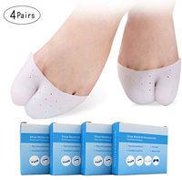 Metatarsal Pads, 4 Pairs Breathable Ball of Foot Cushions, Forefoot Soft Gel Cushioning, Foot Pain Relief Prevent Calluses Blisters for Men and Women (White, Closed Style)