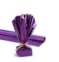 PMU Mylar Gift Wrap Roll, 24 Inches X 25 Feet, Metallic Purple, Pkg/1