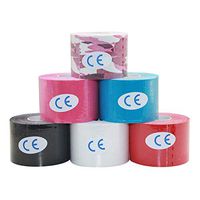 Kinesiology Tape 6 Rolls Water Resistant Uncut Sports Tape - 2 in x 16.5 ft - Professional Kinesiology Therapeutic Sports Tape,Multi-Colored,Latex Free
