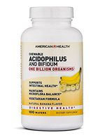 American Health Chewable Probiotic Acidophilus and Bifidum, Natural Banana Flavor Wafers - Supports Digestive Health, Intestinal Balance & Immune Function - Vegetarian, 100 Total Servings