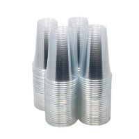 EDI Disposable Plastic Party Cups Crystal Clear PET Plastic Cups 100 Count (12OZ)