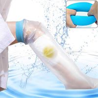 Waterproof Leg Cast Cover for Shower, Adult Long Leg Cast Shower Protector, Watertight Shower Bandage and Wound Protector for Broken Leg, Knee, Foot, Ankle Wound, Burns 100% Reusable