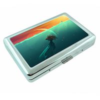 Sea Life Light Em1 Hip Silver Cigarette Case Id Holder Metal Wallet 4" X 2.75" RFID Protection