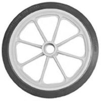 Caster Assembly, 8 X 1 Inch, 8-Spoke Grey, Black Urethane Tire, 5/16 Inch Bearing, 2-5/16 Inch Hub for E & J Powerchair Wheelchair