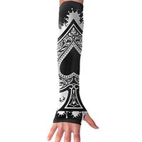 QG ZZX Ace of Spades Cards Unisex Compression Arm Sleeves UV Protection Performance Arm Sleeve - for Outdoor Sports Baseball,Basketball,Football (1 Pair)