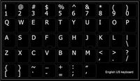 ENGLISH US NON-TRANSPARENT KEYBOARD STICKER BLACK BACKGROUND