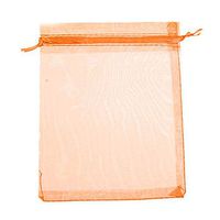 50 Pcs Organza Jewelry Gifts Drawable Box Wedding Gift Candy Mini Pouch Bag - Orange 9cm by 12cm Ameesi