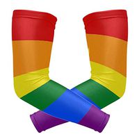 ZZKKO Rainbow Striped Cooling Arm Sleeves Cover Uv Sun Protection for Men Women Running Golf Cycling Arm Warmer Sleeves 1 Pair