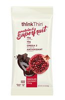 Protein & Superfruit Bars by thinkThin - On The Go, 10g Protein, 10g Fiber, Contains Omega 3 & Antioxidant, Gluten Free, GMO Free - Chocolate Pomegranate Cherry (9 Bars) - Package May Vary