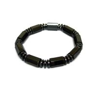 Accents Kingdom Magnetic Hematite Bracelet with Black Hexagon Beads, 8.5"