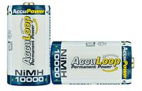 AccuPower NiMH D size AccuLoop AL10000-2 Rechargeable Batteries Precharged 2 pack