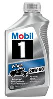 Mobil 1 96936 20W-50 V-Twin Synthetic Motocycle Motor Oil - 1 Quart (Pack of 6) by Mobil 1