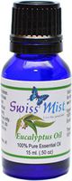 Swiss Mist Eucalyptus Essential Oil (100% Pure & Natural - UNDILUTED) Therapeutic Grade - 0.50 oz Bottle - Perfect for Aromatherapy, Relaxation, Skin Therapy