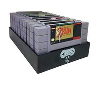 Collector Craft Black Game Organizer Compatible with Nintendo SNES Cartridge, Dust Cover, Cartridge Holder, Super Nintendo Entertainment System