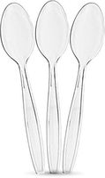 Plasticpro Clear Plastic Tea Spoons Disposable Cutlery Medium Weight Utensils 300 Count