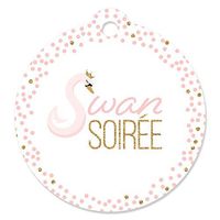 Swan Soiree - White Swan Baby Shower or Birthday Party Favor Gift Tags (Set of 20)