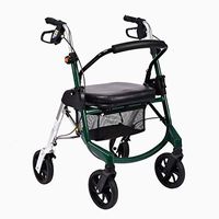 Rolling Walkers Walkers Walking Frame Green Walker Upright Walker Wheelchairs Folding Lightweight Aluminum Alloy Walker Walkers of The Elderly Walking Frame with Wheels
