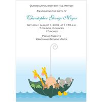 Umbrella Ark - Boy Birth Announcements - Set of 20