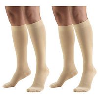 Truform 8865, Compression Stockings, Below Knee, Closed Toe, 20-30 mmHg, Beige, Medium (Pack of 2)
