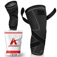 Knee Compression Sleeve Brace with 2 Support Straps for Meniscus Tear, Arthritis, MCL, Running Recovery for Men & Women (Black, Small)