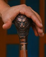 Brass Antique Looking Man Face Designer Handle Cane Walking-Stick Vintage Walking Gift