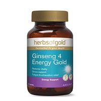 Herbs of Gold Ginseng 4 Energy - 9gm Korean & Siberian Ginseng w Astragalus-  Immune Support & Ashwagandha Extract (42.5mg Ginsenosides) -Stress Relief -Adrenal Support -Brain Booster- 30Tablets